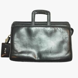Jack Georges Briefcase Leather Double Handle Black Work Office Laptop Bag